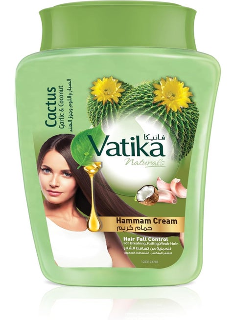 Vatika Naturals Hair Fall Control Hammam Cream (900g) | Natural Extract of Garlic, Cactus and Coconut Strengthens and Nourishes Weak Hair